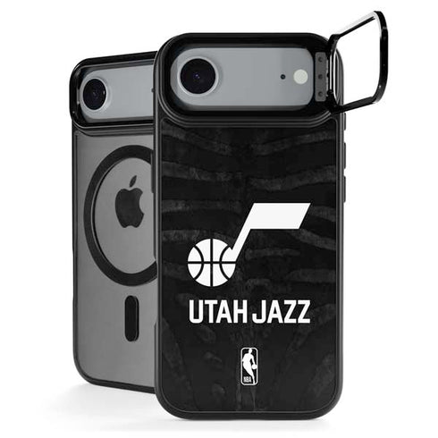 NBA Utah Jazz Black Animal Print iPhone 17 Air Kickstand Case