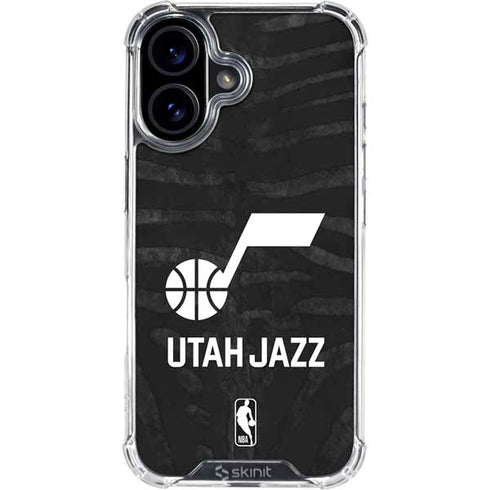 NBA Utah Jazz Black Animal Print iPhone 17 Clear Case