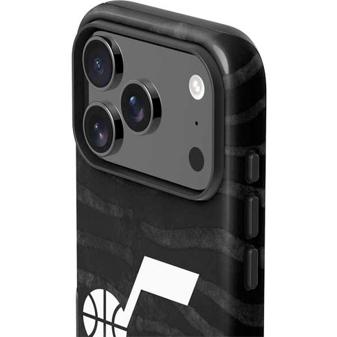 NBA Utah Jazz Black Animal Print iPhone 17 Pro Impact Case