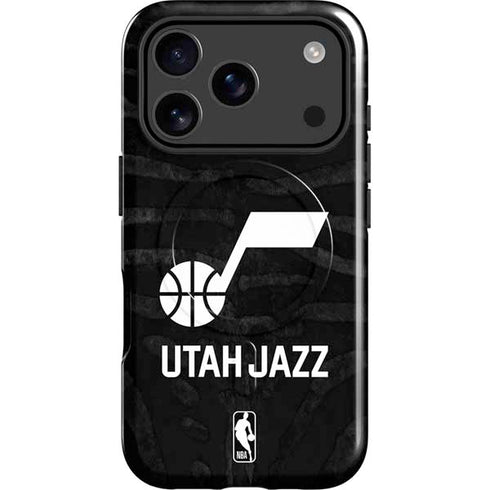 NBA Utah Jazz Black Animal Print iPhone 17 Pro Magsafe Impact Case