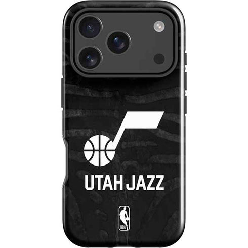 NBA Utah Jazz Black Animal Print iPhone 17 Pro Max Impact Case