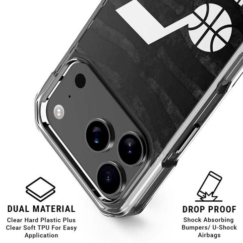 NBA Utah Jazz Black Animal Print iPhone 17 Pro Max MagSafe Case