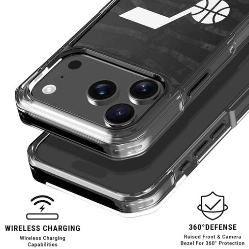 NBA Utah Jazz Black Animal Print iPhone 18 Pro Clear Case