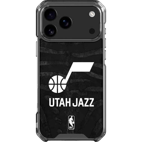 NBA Utah Jazz Black Animal Print iPhone 18 Pro Max Clear Case