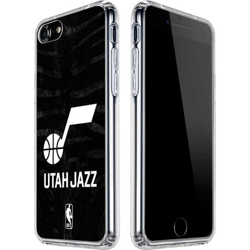 NBA Utah Jazz Black Animal Print iPhone SE (2nd & 3rd Gen) Clear Case