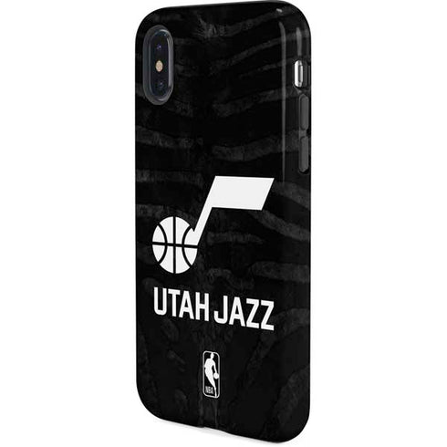 NBA Utah Jazz Black Animal Print iPhone X Pro Case