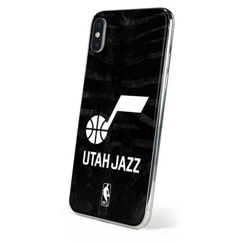 NBA Utah Jazz Black Animal Print iPhone X Skin