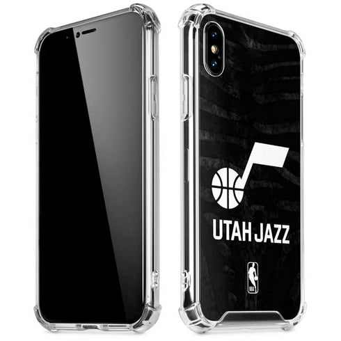 NBA Utah Jazz Black Animal Print iPhone X/XS Clear Case