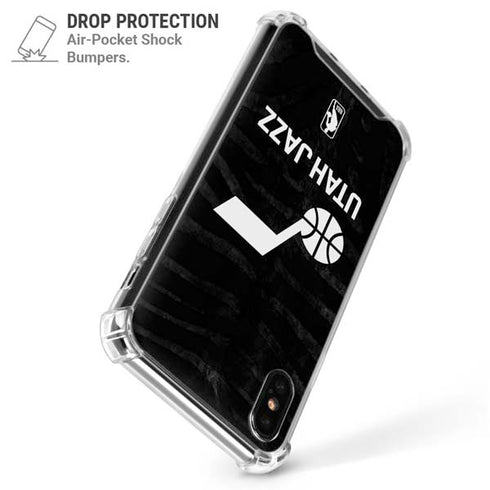 NBA Utah Jazz Black Animal Print iPhone X/XS Clear Case