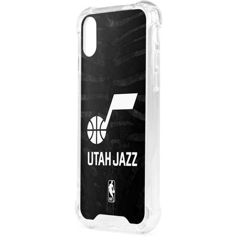NBA Utah Jazz Black Animal Print iPhone XS Clear Case