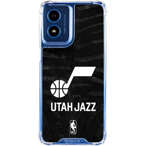 NBA Utah Jazz Black Animal Print Moto G 5G (2024) Clear Case