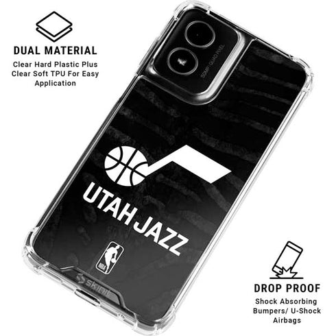 NBA Utah Jazz Black Animal Print Moto G Power 5G (2024) Clear Case