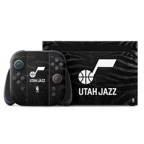 NBA Utah Jazz Black Animal Print Nintendo Switch 2 (2025) with Joy-Con Skin