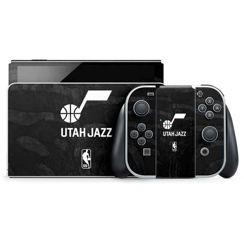 NBA Utah Jazz Black Animal Print Nintendo Switch OLED (2021) Skin