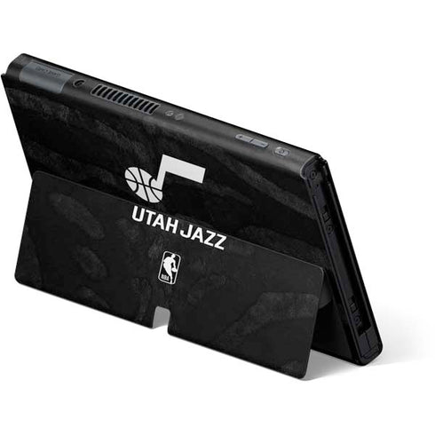 NBA Utah Jazz Black Animal Print Nintendo Switch OLED (2021) Skin