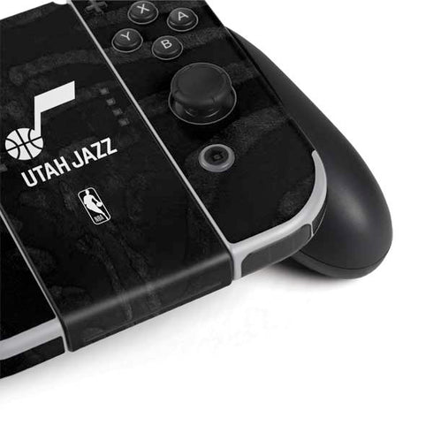 NBA Utah Jazz Black Animal Print Nintendo Switch OLED (2021) Skin
