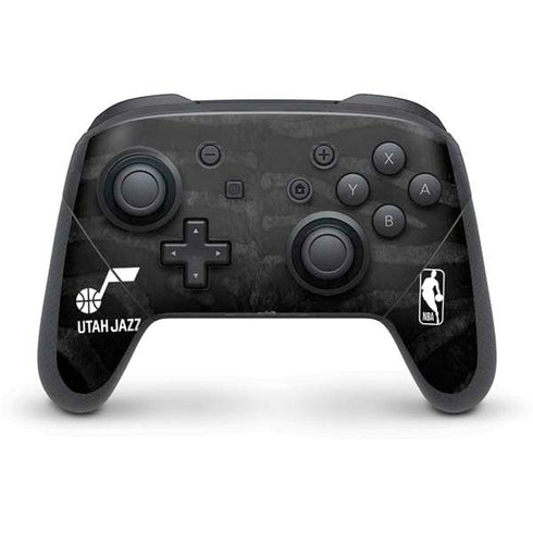 NBA Utah Jazz Black Animal Print Nintendo Switch Pro Controller Skin