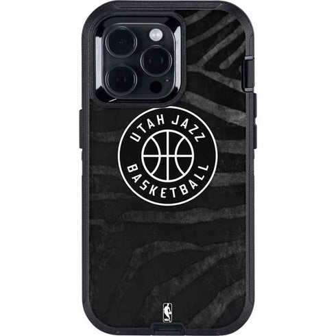 NBA Utah Jazz Black Animal Print Otterbox Defender iPhone Skin