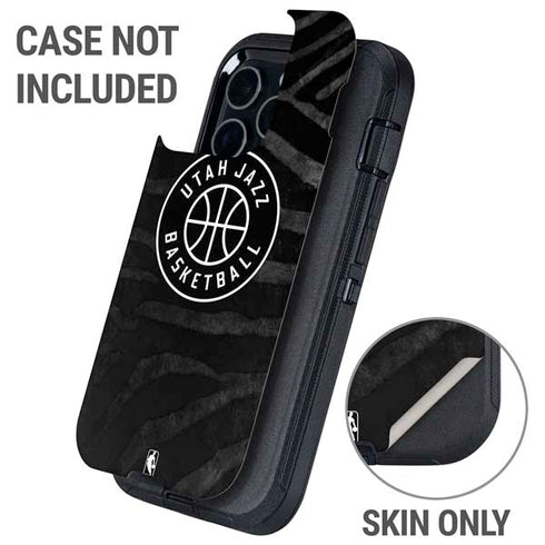 NBA Utah Jazz Black Animal Print Otterbox Defender iPhone Skin