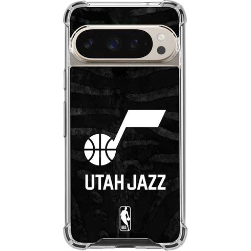 NBA Utah Jazz Black Animal Print Pixel 9/9 Pro Clear Case