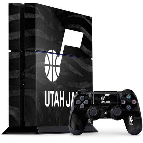 NBA Utah Jazz Black Animal Print PS4 Console and Controller Bundle Skin
