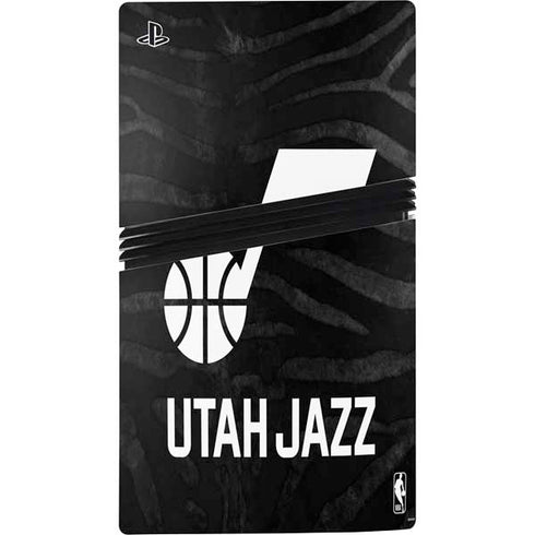 NBA Utah Jazz Black Animal Print PS5 Pro Disk Console Skin