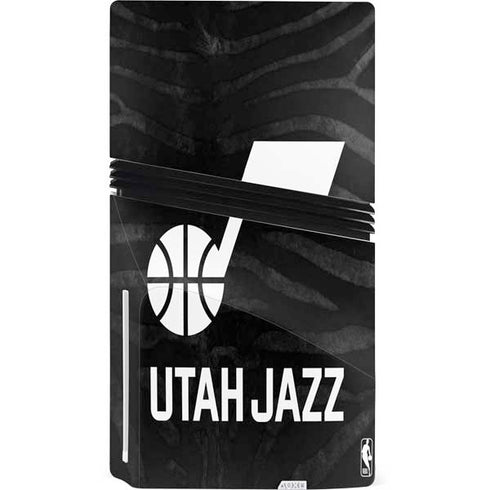 NBA Utah Jazz Black Animal Print PS5 Pro Disk Console Skin
