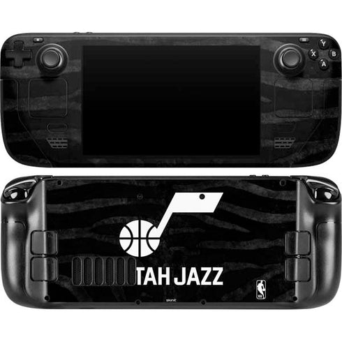 NBA Utah Jazz Black Animal Print Steam Deck Handheld Gaming Computer OLED Skin