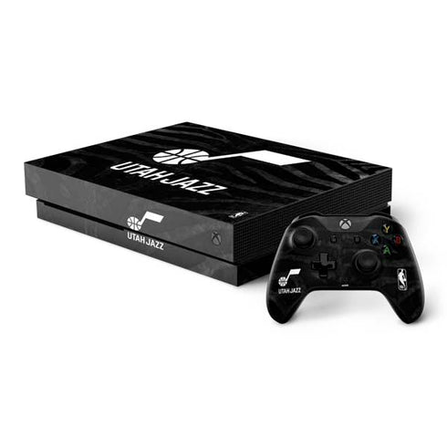NBA Utah Jazz Black Animal Print Xbox One X Bundle Skin
