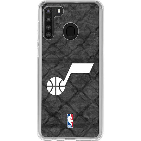 NBA Utah Jazz Black Rust Galaxy A21 Clear Case