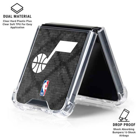 NBA Utah Jazz Black Rust Galaxy Z Flip6 Clear Case