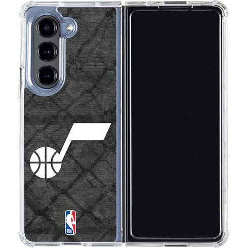 NBA Utah Jazz Black Rust Galaxy Z Fold5 5G Clear Case