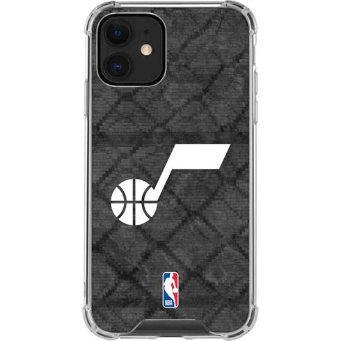 NBA Utah Jazz Black Rust iPhone 12 Clear Case