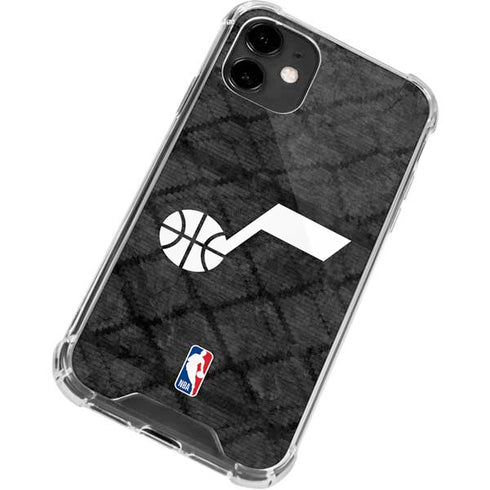 NBA Utah Jazz Black Rust iPhone 12 Clear Case
