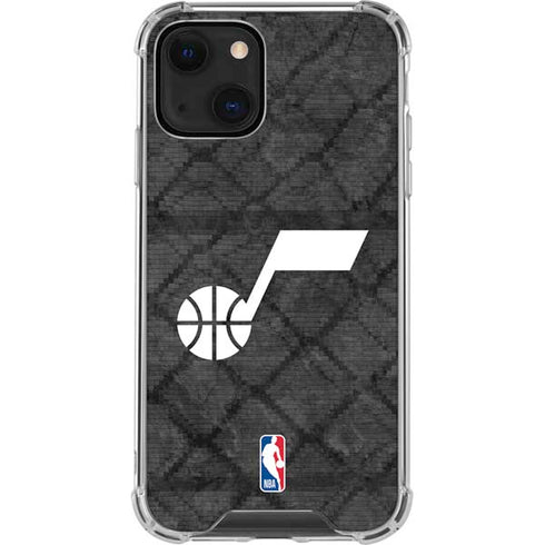 NBA Utah Jazz Black Rust iPhone 14 Clear Case