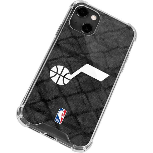NBA Utah Jazz Black Rust iPhone 14 Clear Case