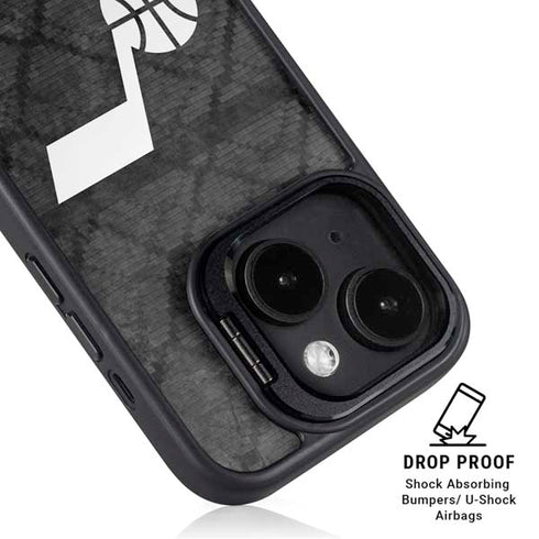 NBA Utah Jazz Black Rust iPhone 14 Plus Kickstand Case