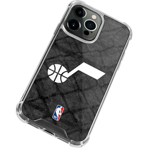 NBA Utah Jazz Black Rust iPhone 14 Pro Clear Case