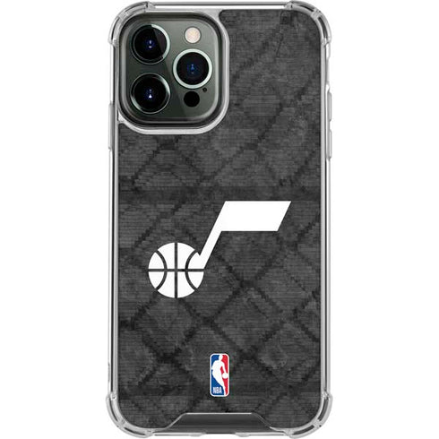 NBA Utah Jazz Black Rust iPhone 14 Pro Max Clear Case