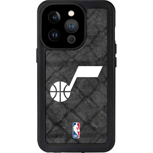 NBA Utah Jazz Black Rust iPhone 14 Pro Waterproof Case