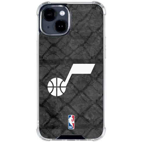 NBA Utah Jazz Black Rust iPhone 15 Clear Case