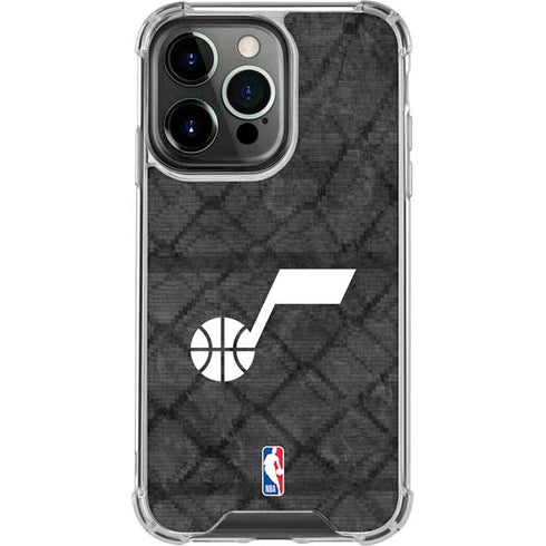 NBA Utah Jazz Black Rust iPhone 15 Pro Clear Case