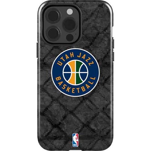 NBA Utah Jazz Black Rust iPhone 15 Pro Impact Case