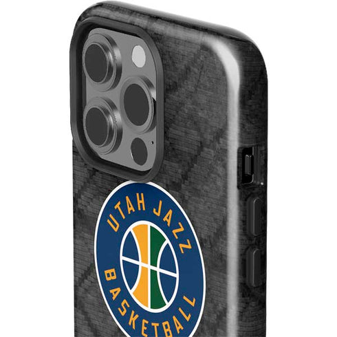 NBA Utah Jazz Black Rust iPhone 15 Pro Impact Case