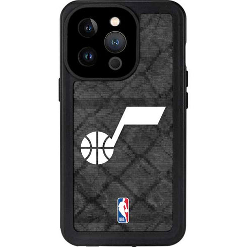 NBA Utah Jazz Black Rust iPhone 15 Pro Waterproof Case