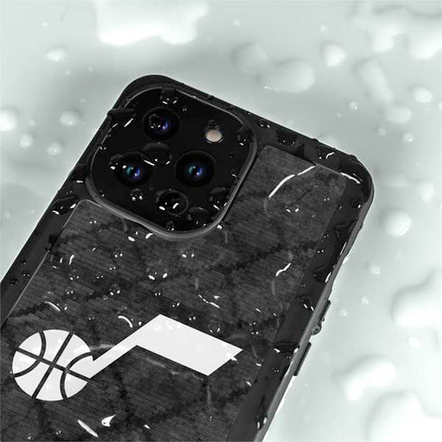 NBA Utah Jazz Black Rust iPhone 15 Pro Waterproof Case