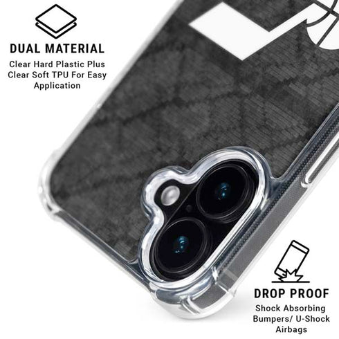 NBA Utah Jazz Black Rust iPhone 16 Clear Case