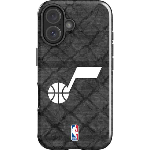 NBA Utah Jazz Black Rust iPhone 16 Impact Case