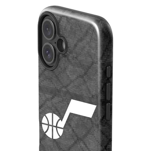 NBA Utah Jazz Black Rust iPhone 16 Impact Case