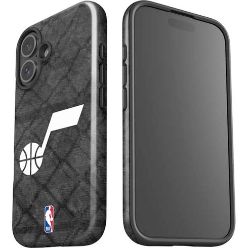 NBA Utah Jazz Black Rust iPhone 16 Impact Case